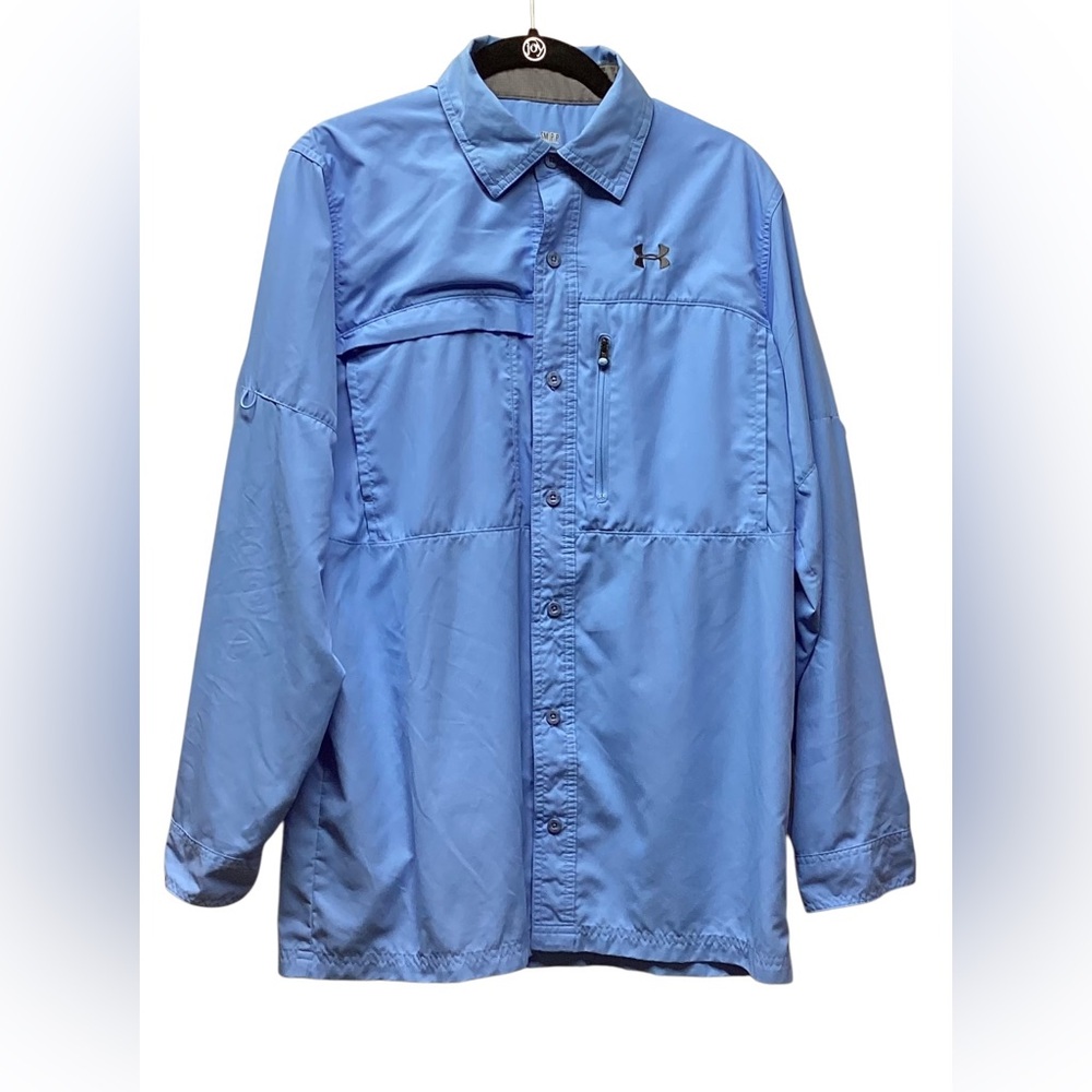 Under Armour Flats Guide outdoor shirts Orange And Dark baby blue Small - Picture 4 of 16